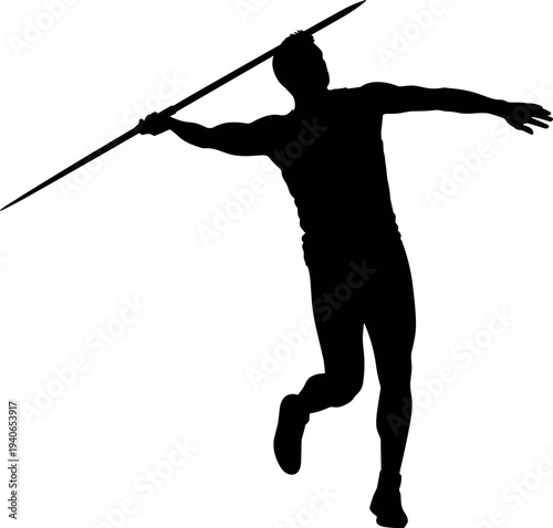 Man throwing javelin vector illustration