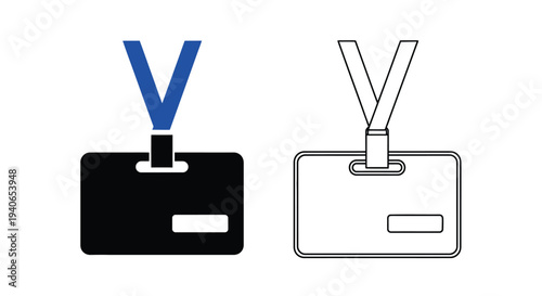 Two id badge designs a colored and a monochrome version