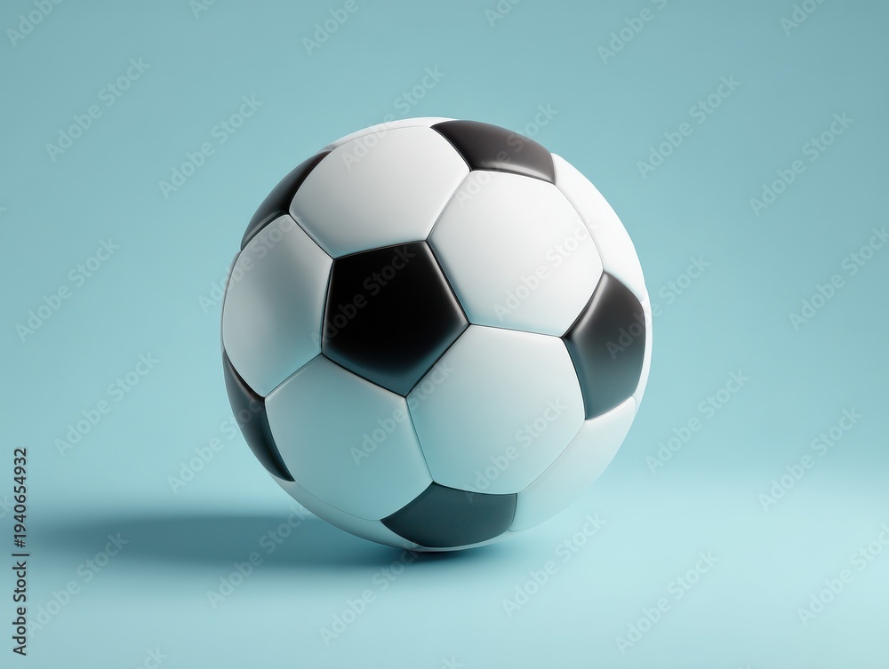 Fototapeta premium soccer ball isolated isolated on a light blue background