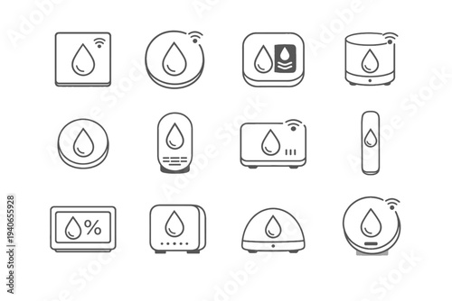 Design tidy calm elegant tech harmony minimalist presence vector texture detectors icon
