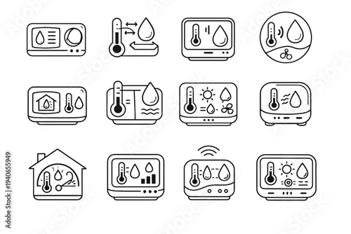 Sensor monitoring icon icons concept capability vector smart temperature tracking device