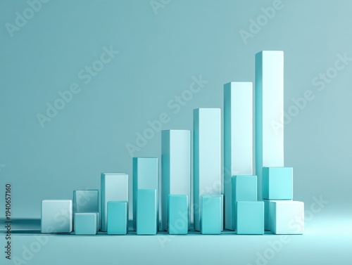Free Download bar chart 3d isolated isolated on a light blue background - GFXLoad