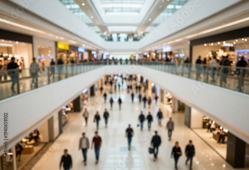 Wallpaper Mural Abstract Blurred Crowd Shopping in Modern Mall, Urban Lifestyle and Black Friday Concept Torontodigital.ca