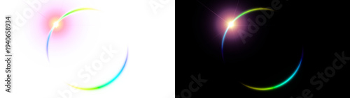 Colorful light bursts in motion