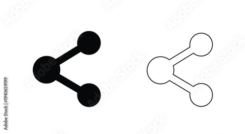Two share icons a solid black version and a white outlined version