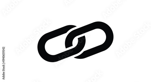 A simple black icon depicting two interconnected chain links