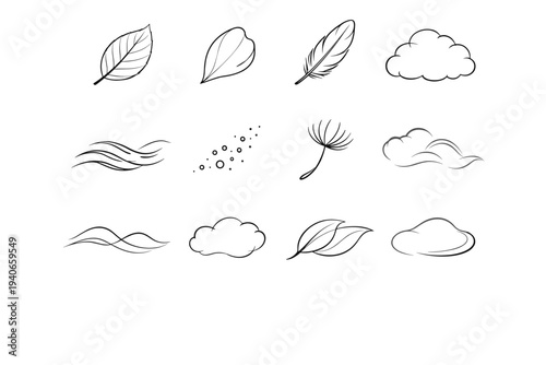 Contour edge image generation calm simple vector boundary drift wave icon cloud