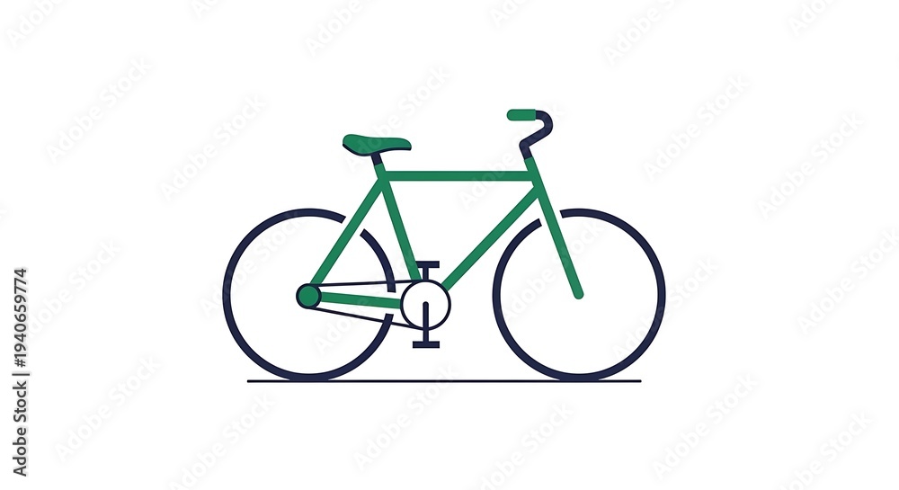 Fototapeta premium Stylish green bicycle illustration with modern design