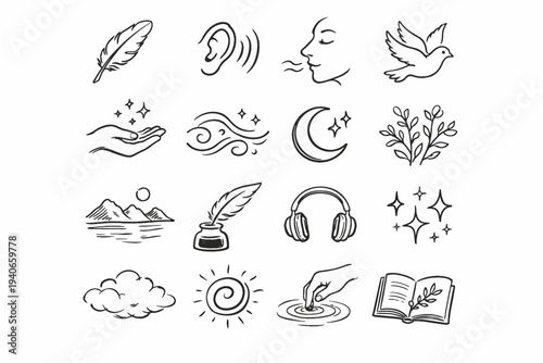 Icon line variation stroke pressure wobble image relaxed sweep simple delicate vector