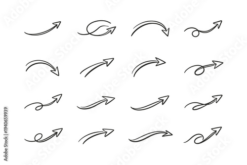 Directional soft arc navigation indicator image simple organic everyday generation human vector