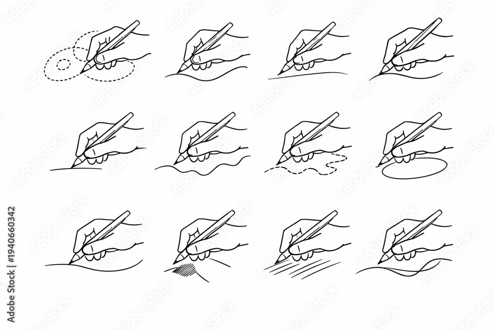 Fototapeta premium Simple drafting intentional vector icon contour generation loose patient sweep stroke image