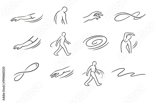 Activity flow simple generation vector image icon loose sketch kinetic path organic