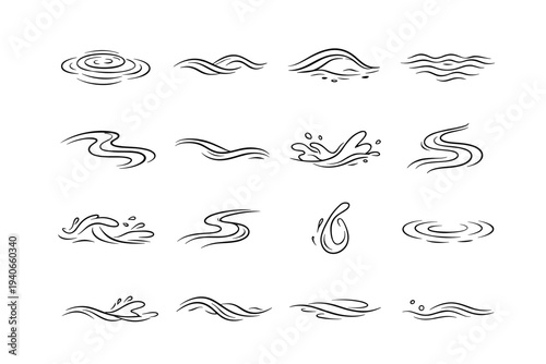 Generation icon silhouette smooth flow calm water vector liquid image form simple