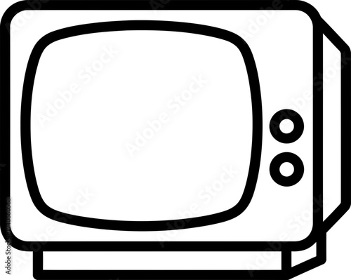Retro television set icon, concept of entertainment, news broadcasting, and vintage technology, simple outline symbol for web or app