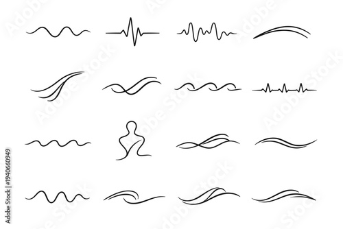 Human icon heartbeat natural organic curve image simple timing vector wave generation