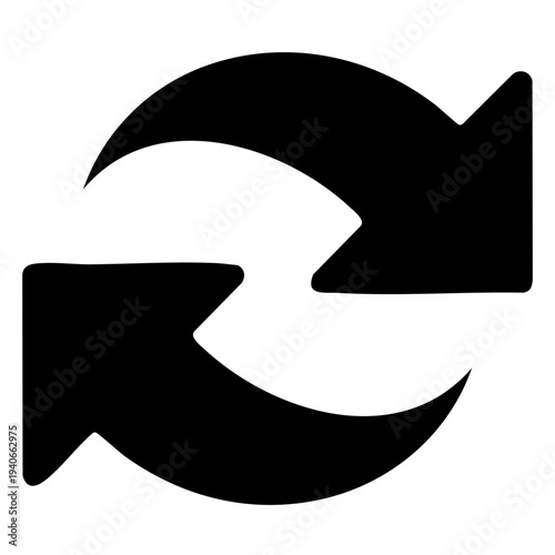 Clean and modern minimalist black recycling symbol on a pure white background, ideal for Eco-friendly, sustainability, and environmental projects.