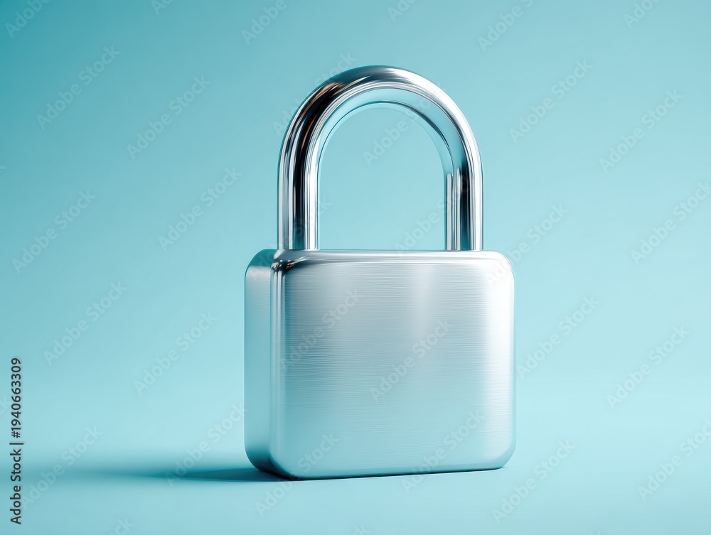 Fototapeta premium website security lock icon isolated on a light blue background