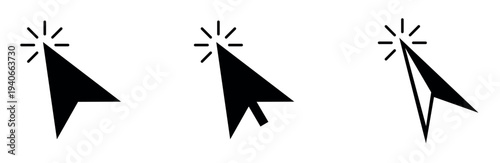 click cursor icon set. Cursor icon. Mouse click cursor collection. 