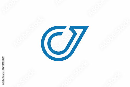 Letter CJ Upward Logo 