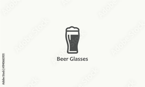 beer glasses logo in black and white