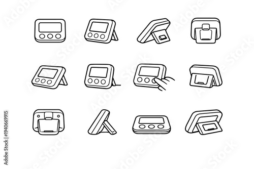 Modern icon icons tabletop form compact counter rear support digital convenient timer