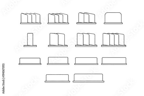 Divider modern plastic slim icon vector edge drawer clean modular smooth design