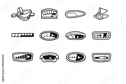 Shifter lens gear indicator contrast status internal icon bike bezel panel vector