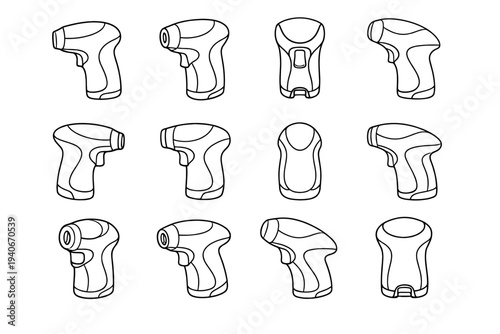 Electric vector opener profile cordless contour icon neat shape rounded ergonomic