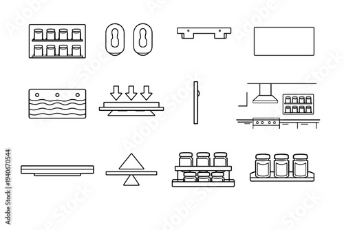 Structure wall fastener spice icon magnetic detail rack concealed contact plate vector