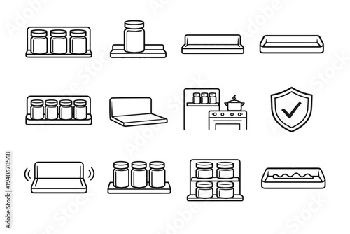 Magnetic icon vector form ledge channel retention spice containment appearance feature raised