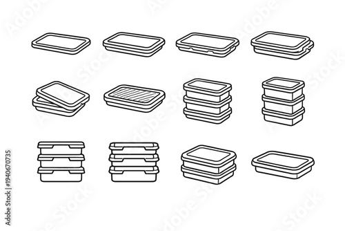 Ridge microphone top stackable container containers concept icon outline stable lid stacking