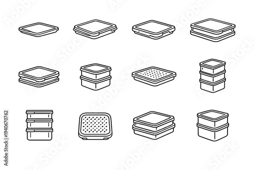 Organization feature stable modern stacking ridge top storage icons concept vector form