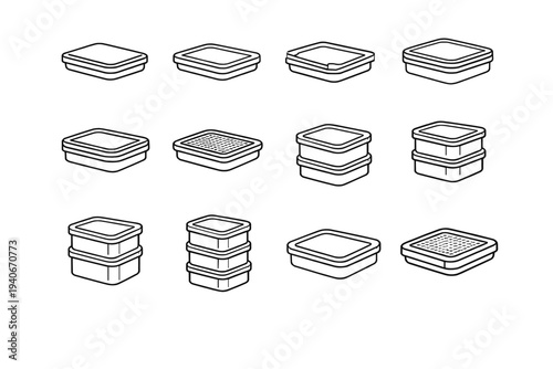 Interlocking container icon silhouette storage stable modern stacking vector icons organization vertical