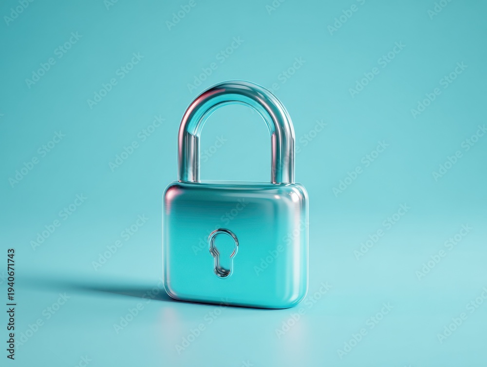 Fototapeta premium digital lock icon 3d isolated on a light blue background