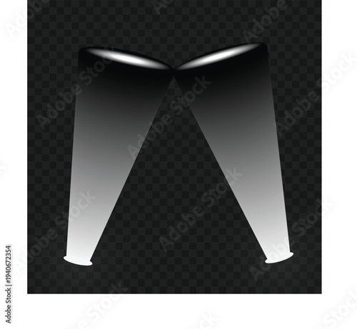 Gradient letter M capital on transparent background with checkered pattern black and white effect. Resizable and Editable, EPS, 10.