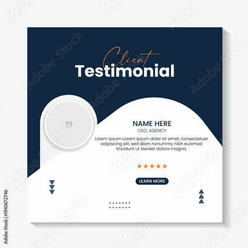 Modern Customer Testimonial and Feedback Social Media Square Banner Template
