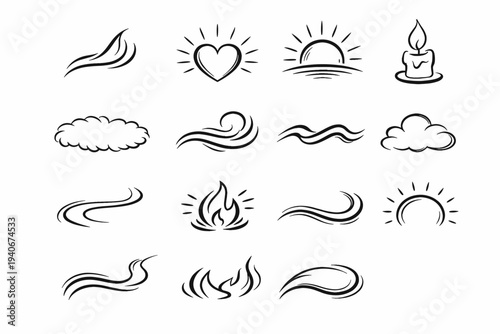 Generation outline image aura vector snug motion simple edge tone wooly icon