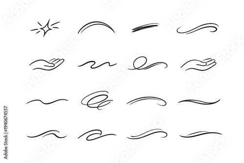 Warm spontaneous flick featherlight motion trace vector line sweep flowing handstroke icon