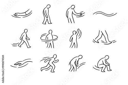 Generation vector kinetic motion path icon flow simple sweep gesture movement image