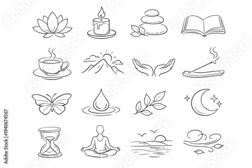 Flow generation loose icon line contour focused curve image meditative simple reflective