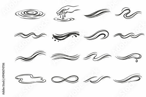 Viscous trace gliding icon icons fluid sketchmark mark contour supple flowing drift
