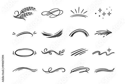 Casual image line arc generation icon mark decorative simple naive vector rough