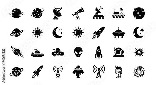 Space and astronomy icons