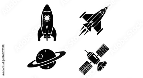 Space exploration icons