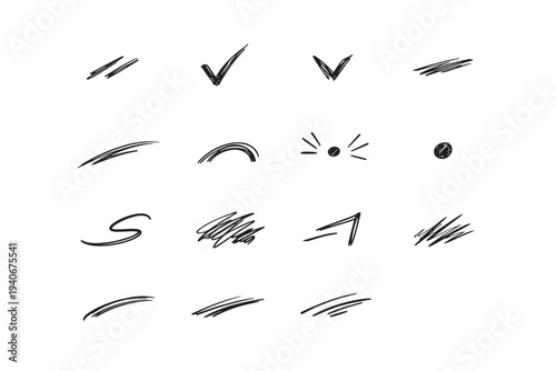Mark brief dash simple vector scribble image drag blink icon sweep tick