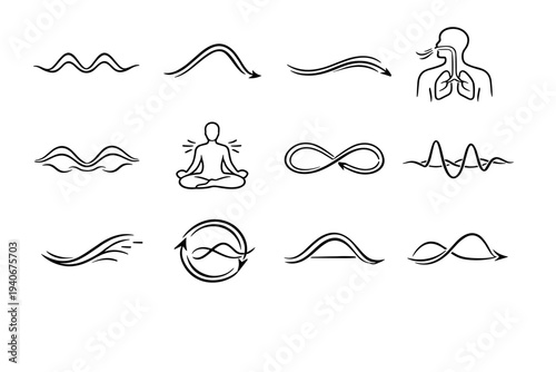 Human simple rhythm breath vector exhale icon cycle image confident mark stable