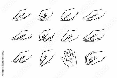 Pad curve icon generation fingertip skin image hand fold simple edge vector
