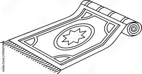 Islamic prayer mat coloring page simple decor muslim prayer mat