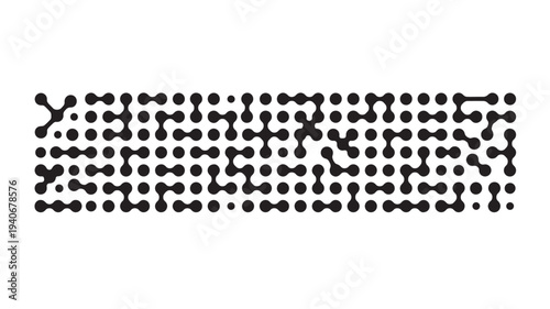 Organic pattern of interconnected black circles and rounded shapes on a white background, forming a complex cellular structure.