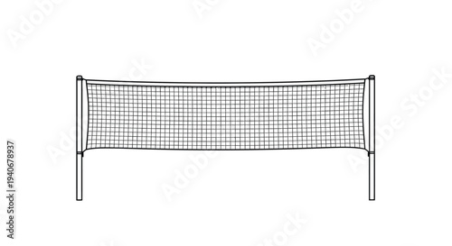 A simple illustration of a black volleyball net on a white background